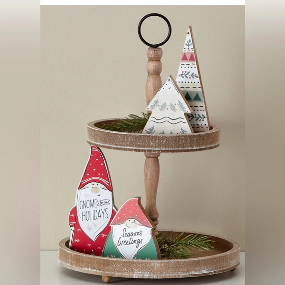 Holiday Time Christmas Gnome Characters Tier Tray Decor Set - Picture 3 of 3